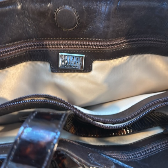 Stuart Weitzman Patent and Fabric Tote Bag .Great for fall - Picture 4 of 8